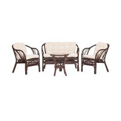 Комплект " NEW BOGOTA " ( диван + 2 кресла + стол со стеклом )