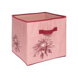 Короб-кубик для хранения "Хризантема", Д300 Ш300 В300, розовый