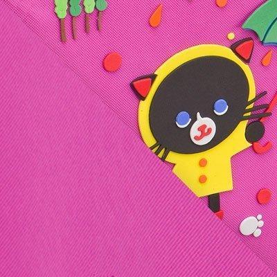 Розовый / Рисунок Черный кот, полиэстер